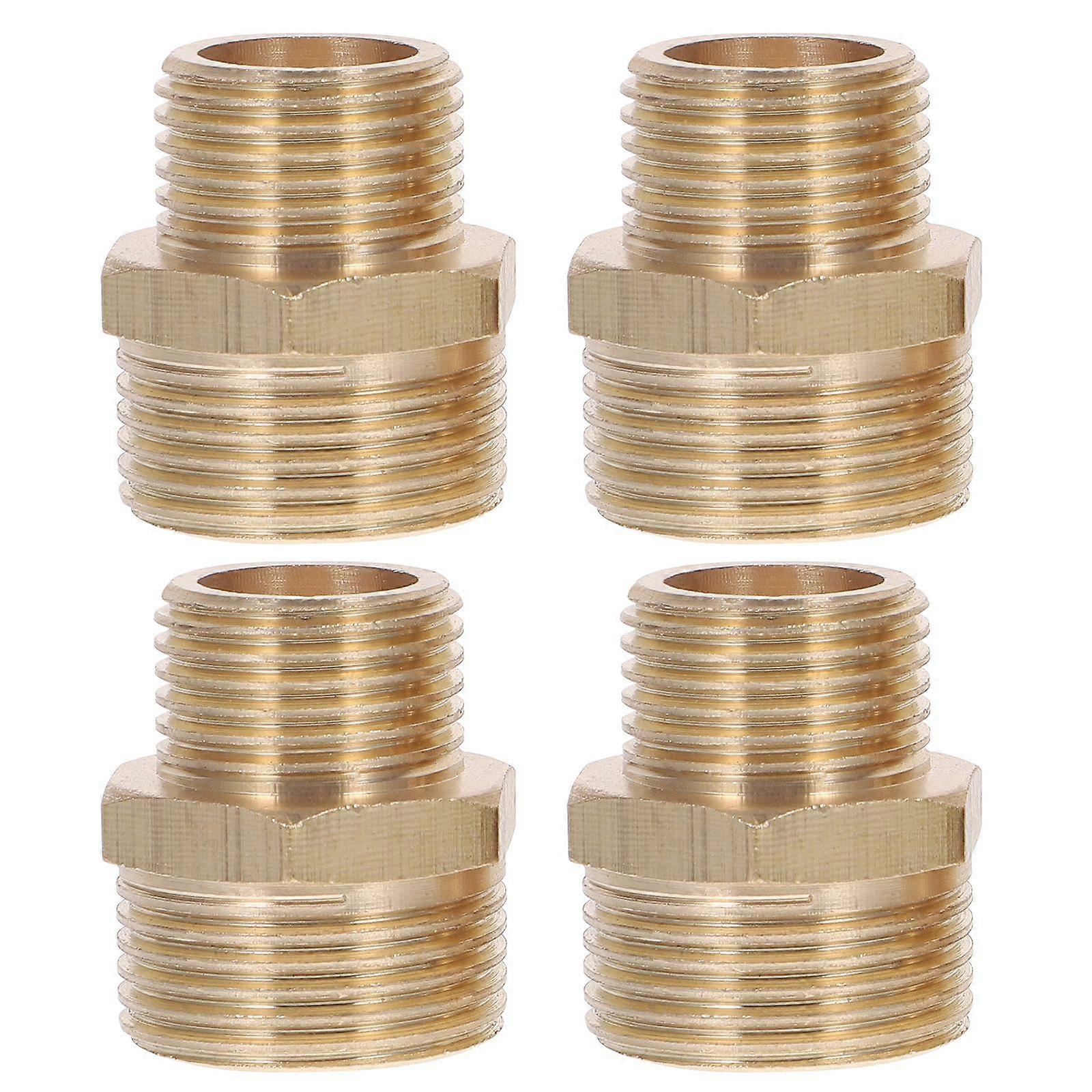 4pcs Hex Bushing Garden Hose Fitting 3/4" to 1/2" Quick Connect Hose Adapter