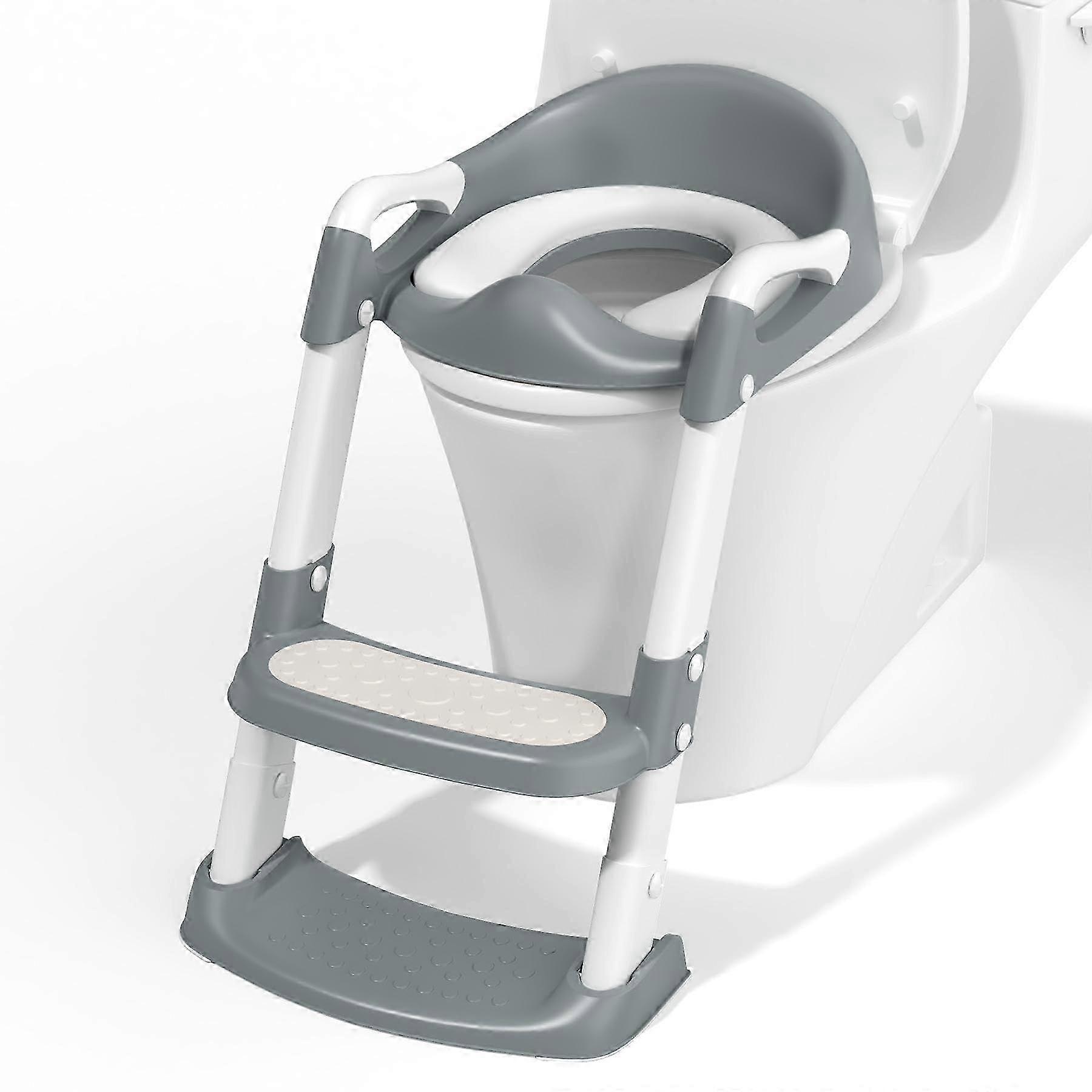 Foldable non-slip padded potty training toilet with safety handle