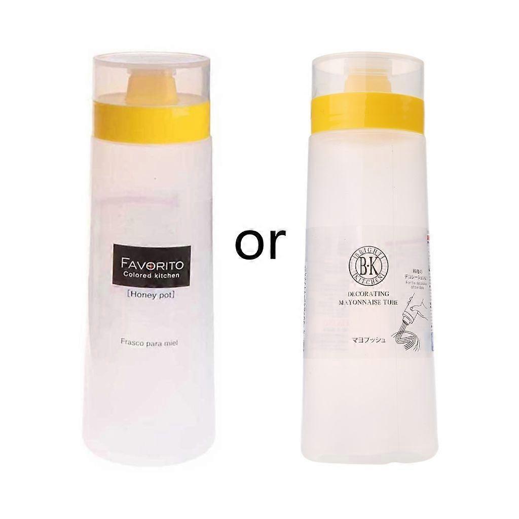 4-Hole Plastic Salad Dressing Squeeze Bottle Condiment Dispenser Ketchup Mustard