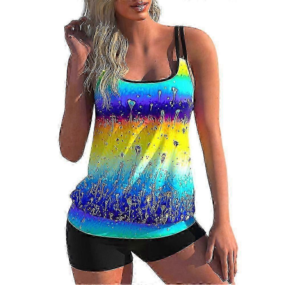 Femmes Maillots de bain rembourrés Tankini Set Sling Débardeurs + Shorts Maillots de bain Plus Taille