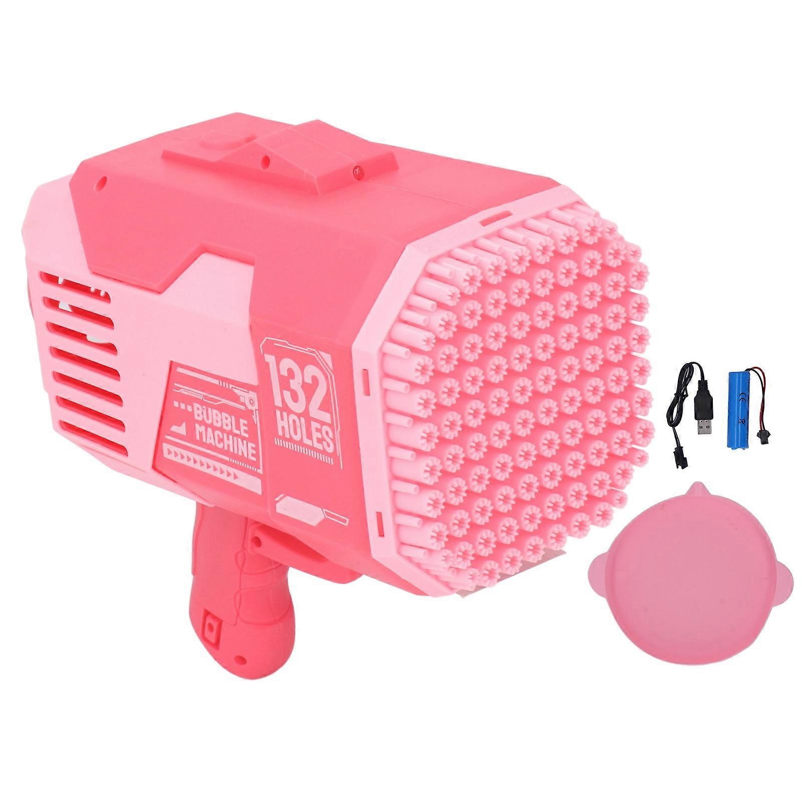 Bubble Blower Sakura Pink 132 Holes Handheld Lightweight Automatic Bubble Machine for Kids