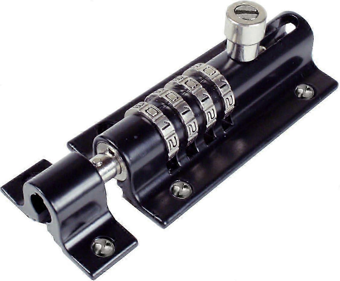 4-Digit Combination Lock with Sliding Lock Black Finish