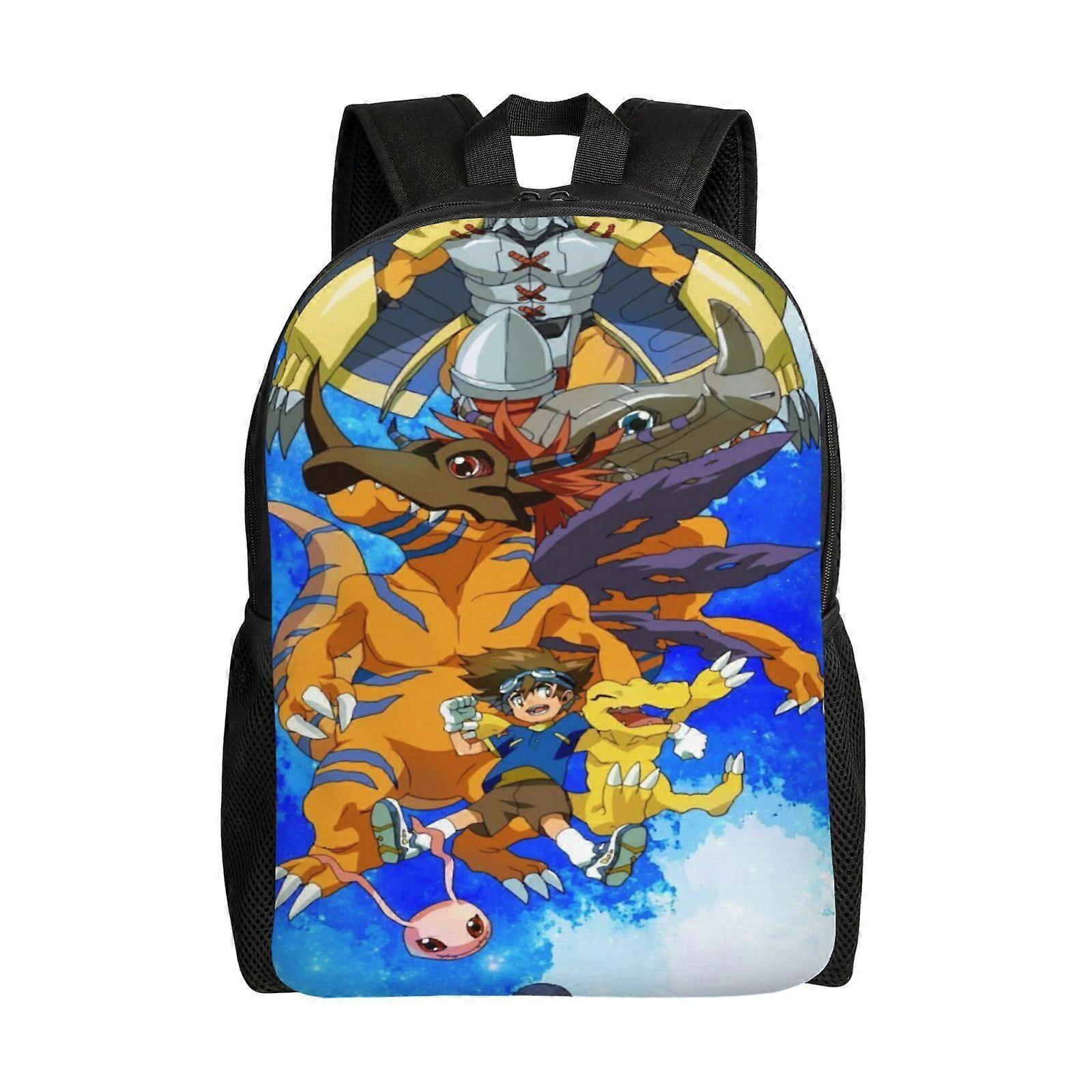r220 Digimon Backpack for Men and Women, Durable Rucksack with PVC