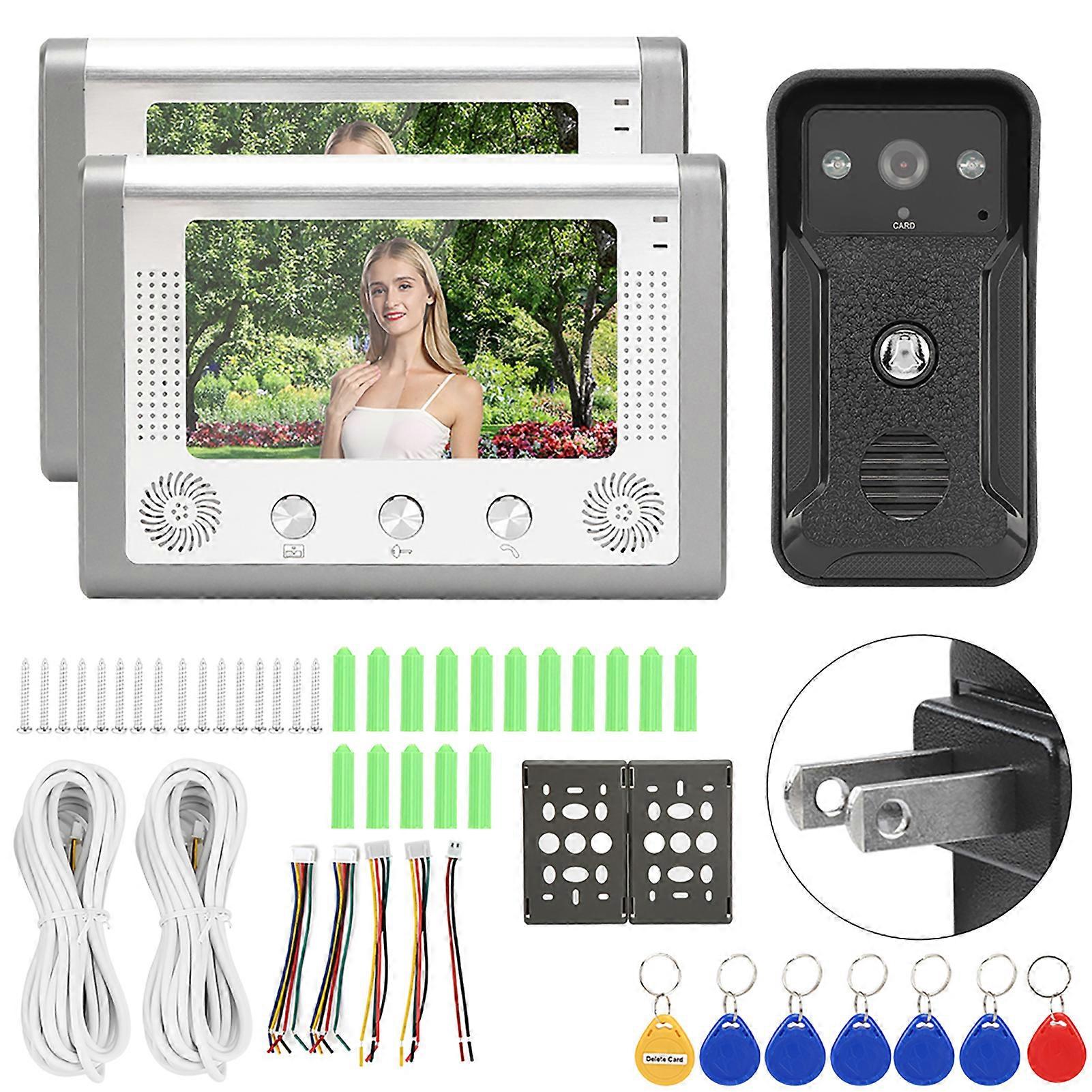 Night Vision Video Doorbell Intercom - 2000 User ID Access, Home Security Camera
