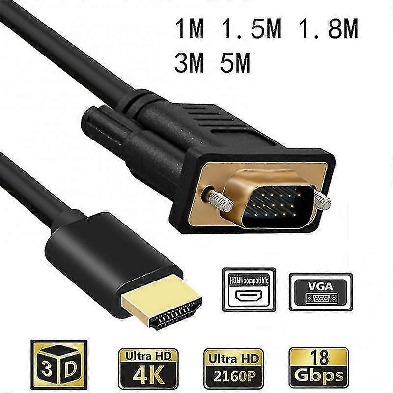 Hdmi-compatible Cable To Vga Adapter Digital 1080p Hd With Audio Converter Adapter Vga Connector Cable