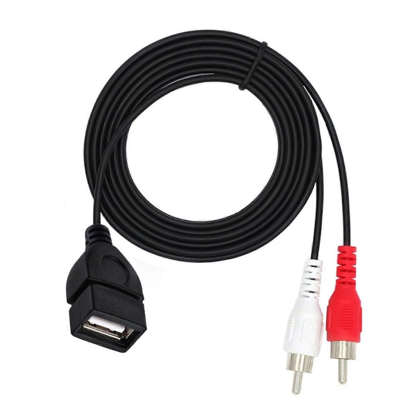 USB2.0 θηλυκό βούλωμα στο αρσενικό τηλεοπτικό καλώδιο μετατροπέων ήχου προσαρμοστών 2RCA USB στο καλώδιο 2RCA για το καλώδιο καλωδίων τηλεόρασης HDTV