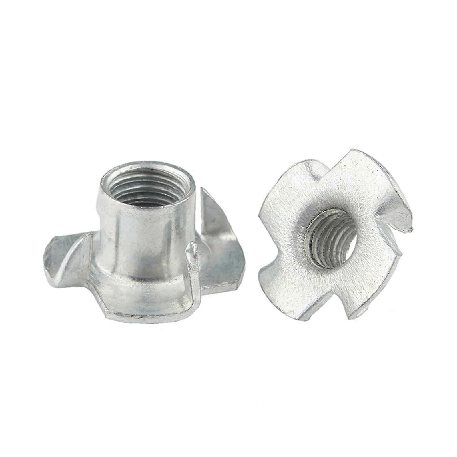 30Pcs 4Pronged Tee Nut M4 M5 M6 M8 M10 Wood Furniture Four Claws Plated Speaker Nut Furniture Hardware(M10 x 30Pcs)