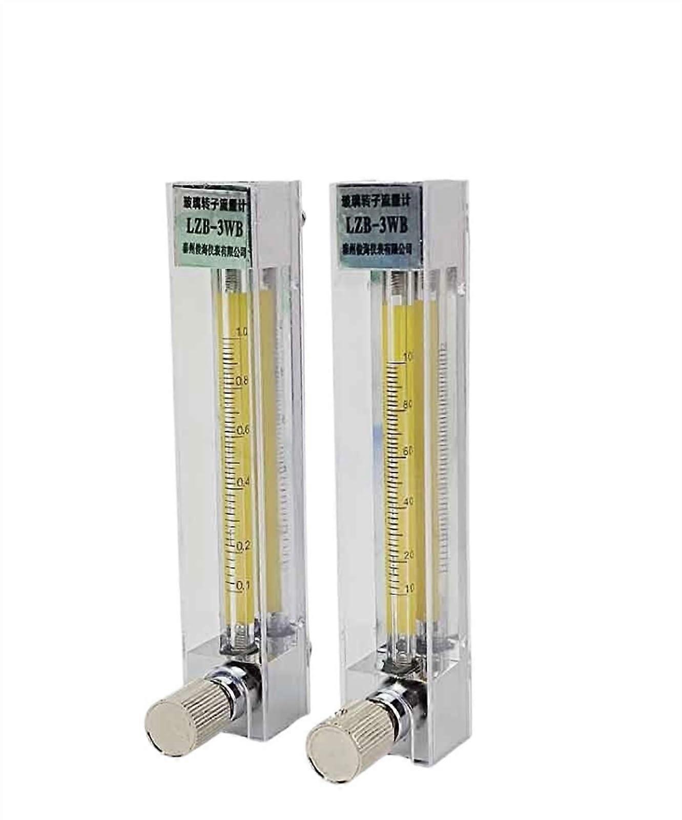 LZB Glass Rotameter for Water Liquid Flow Meter with Control Valve, Models 4/6/10WB, 0.16-1.6L Pmin Measuring Range