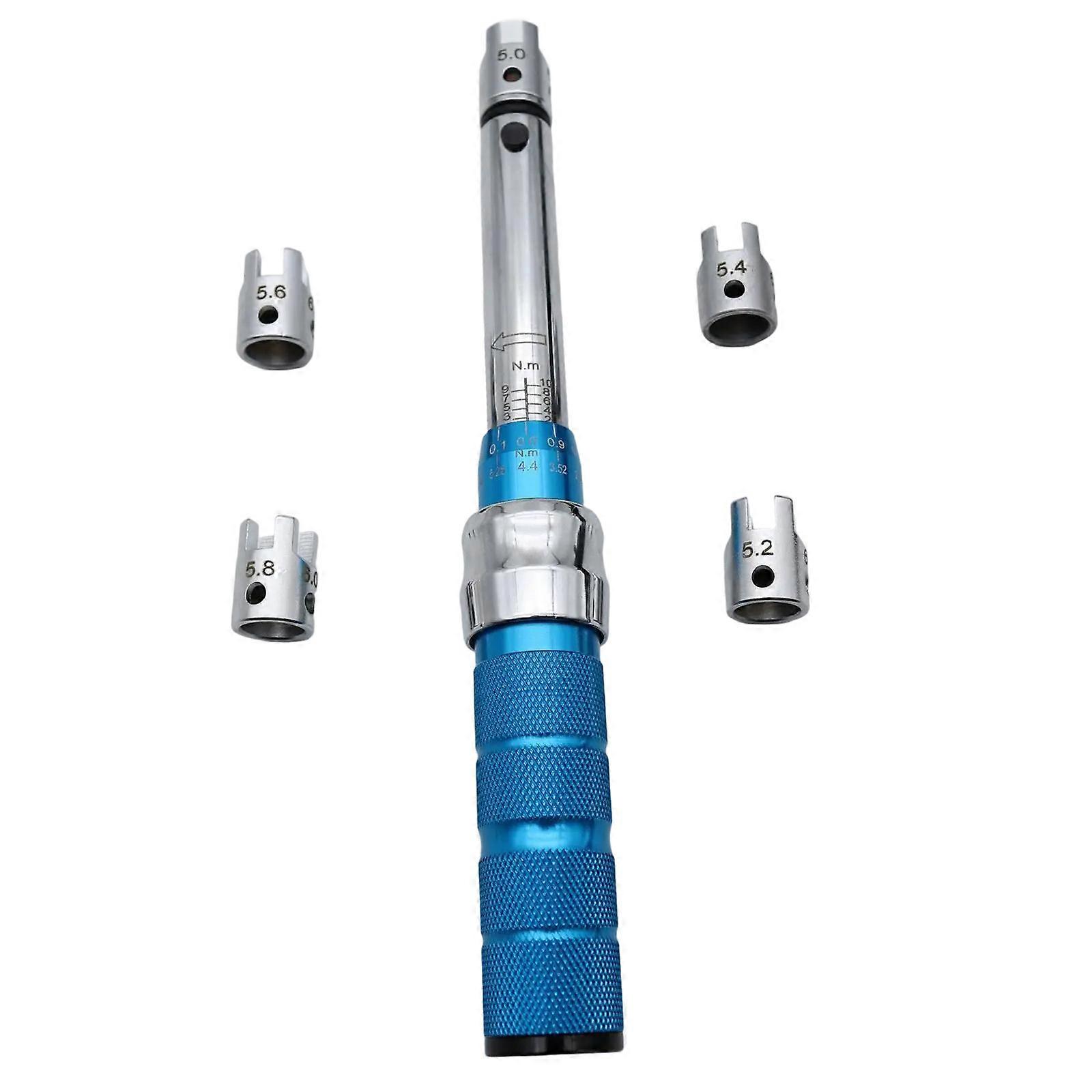 Spoke Torque Wrench Set 2-10NM Adjustable Torque Spanner Kit for Motorcycle and Dirt Bike Includes 5 Heads in 10 Size