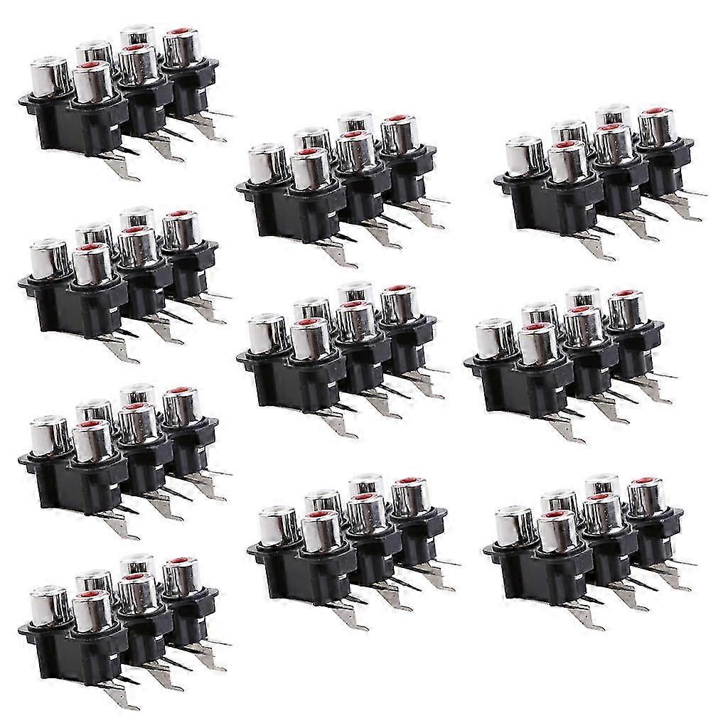 10 Pcs. PCB Mounting 6 RCA Jack Jack Jack Audio Video AV Connector