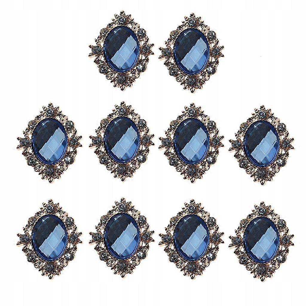 Crystal Rhinestone Button Round Light Blue 30x25mm