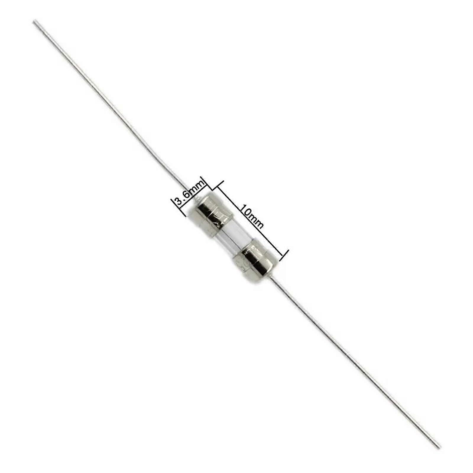 10PCS Fast-Blow Glass Tube Fuse 3.6X10MM 0.5A to 10A 250V with Pin for Electronic Devices - Slow-T, 1.5A Included