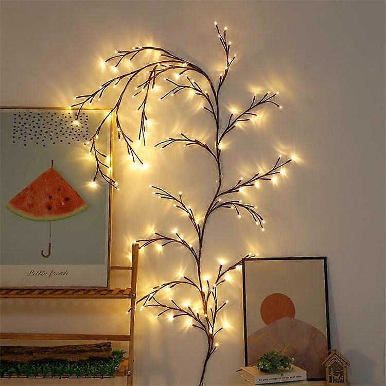 USB Powered Willow Vine LED Light DIY Room Decor Artificial Plants Tree Branches Lamp