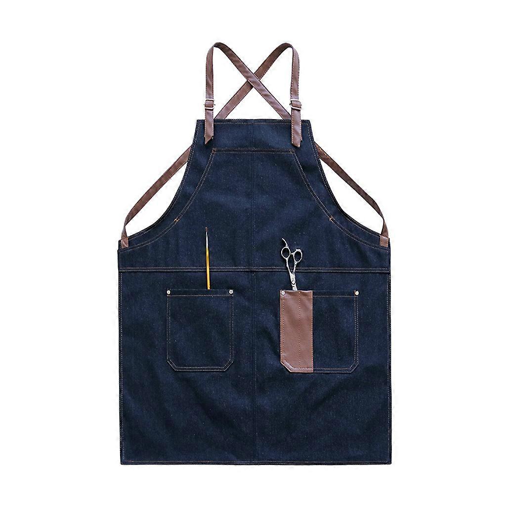 Chef Aprons Canvas Apron for Men Women with for Cross Back Adjustable Straps and Large Pockets