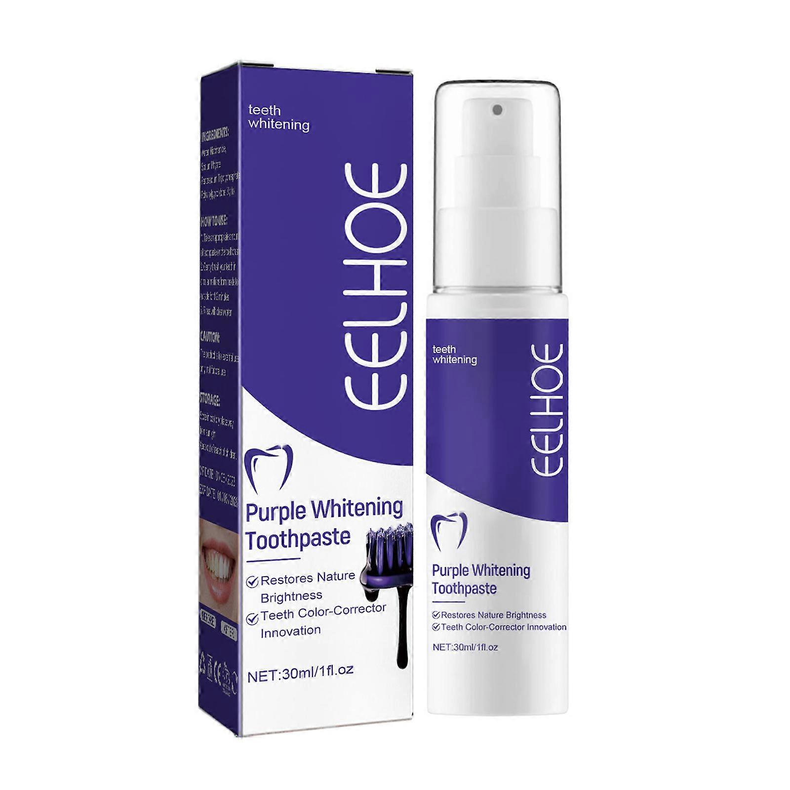 Purple Toothpaste for Teeth Whitening Color Corrector Toothpaste Teeth Whitener Purple Whitening Toothpaste Corrector