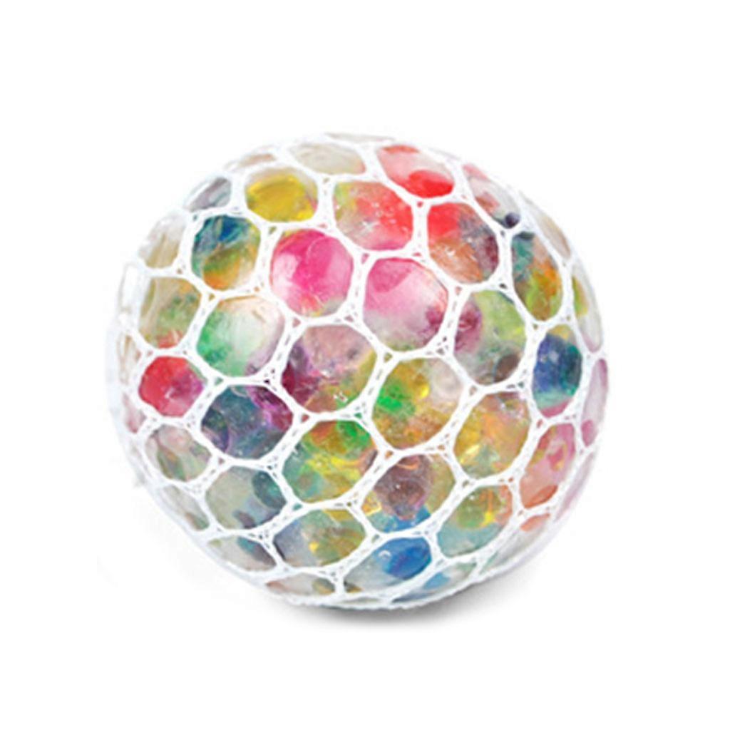 Antistress Simple Squeeze Ball Led Mesh Sensory Fidget Glowing Toy, Colorful Beads Reliever Toys for Decompression Multicolor