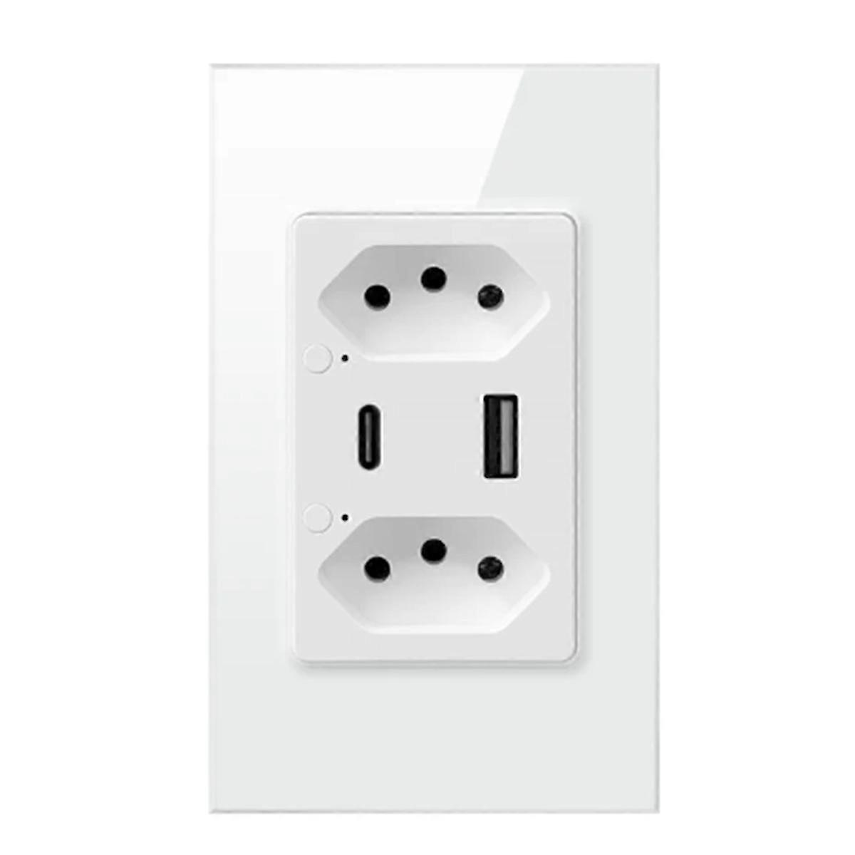 Brazil WiFi Smart Wall Socket Work for Alexa(White) - FFA