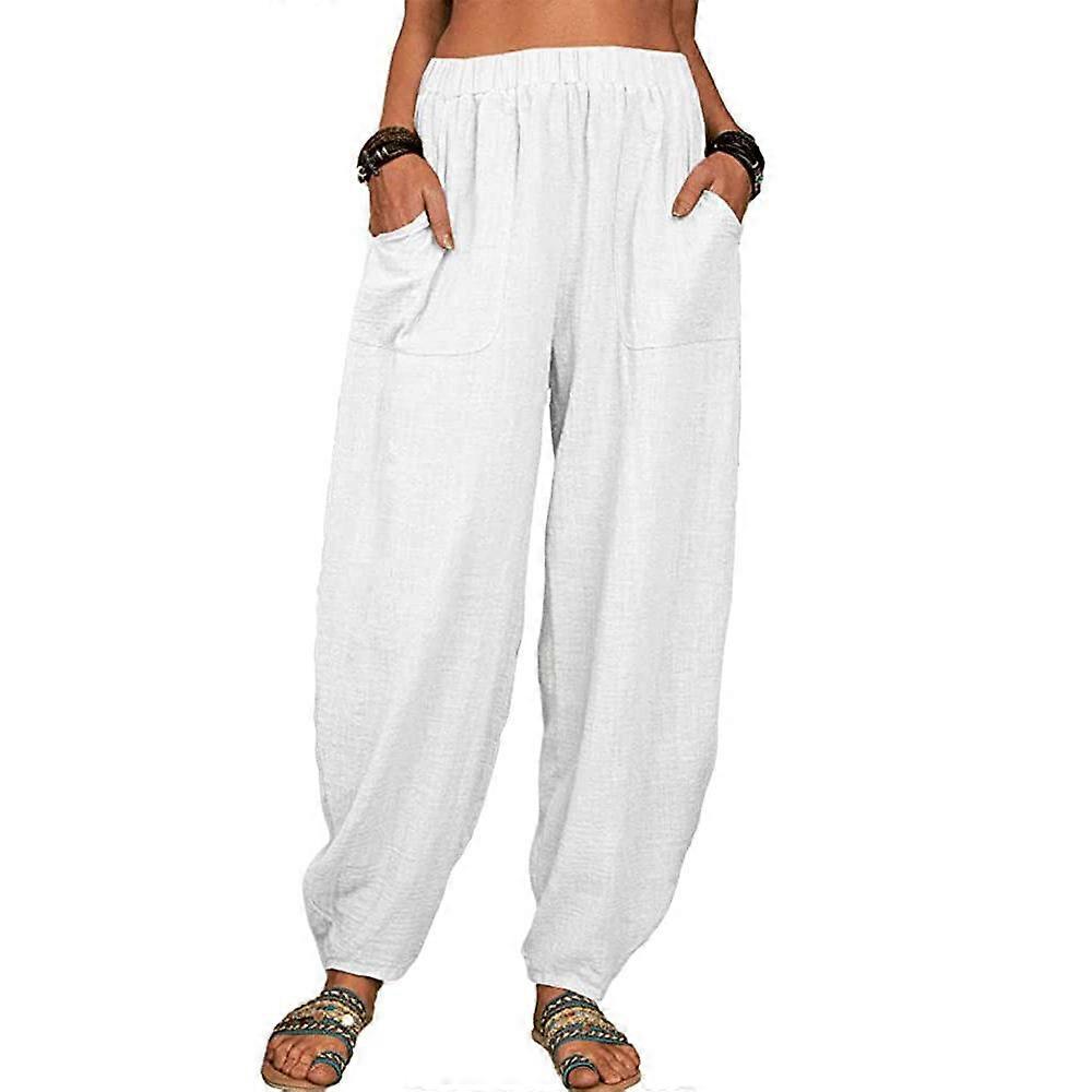 Spring and Summer Women's Casual Pants Loose Cotton Linen Casual Pants Harem Pants Long Pants