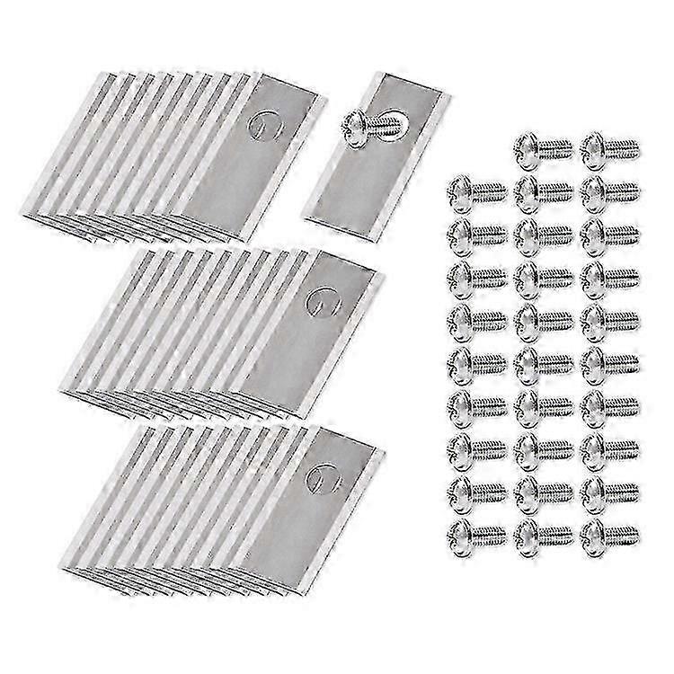 30Pcs Honda Miimo ρομποτικές λεπίδες ανοξείδωτου χλοοκοπτικών 39.2x17.5mm ασημί