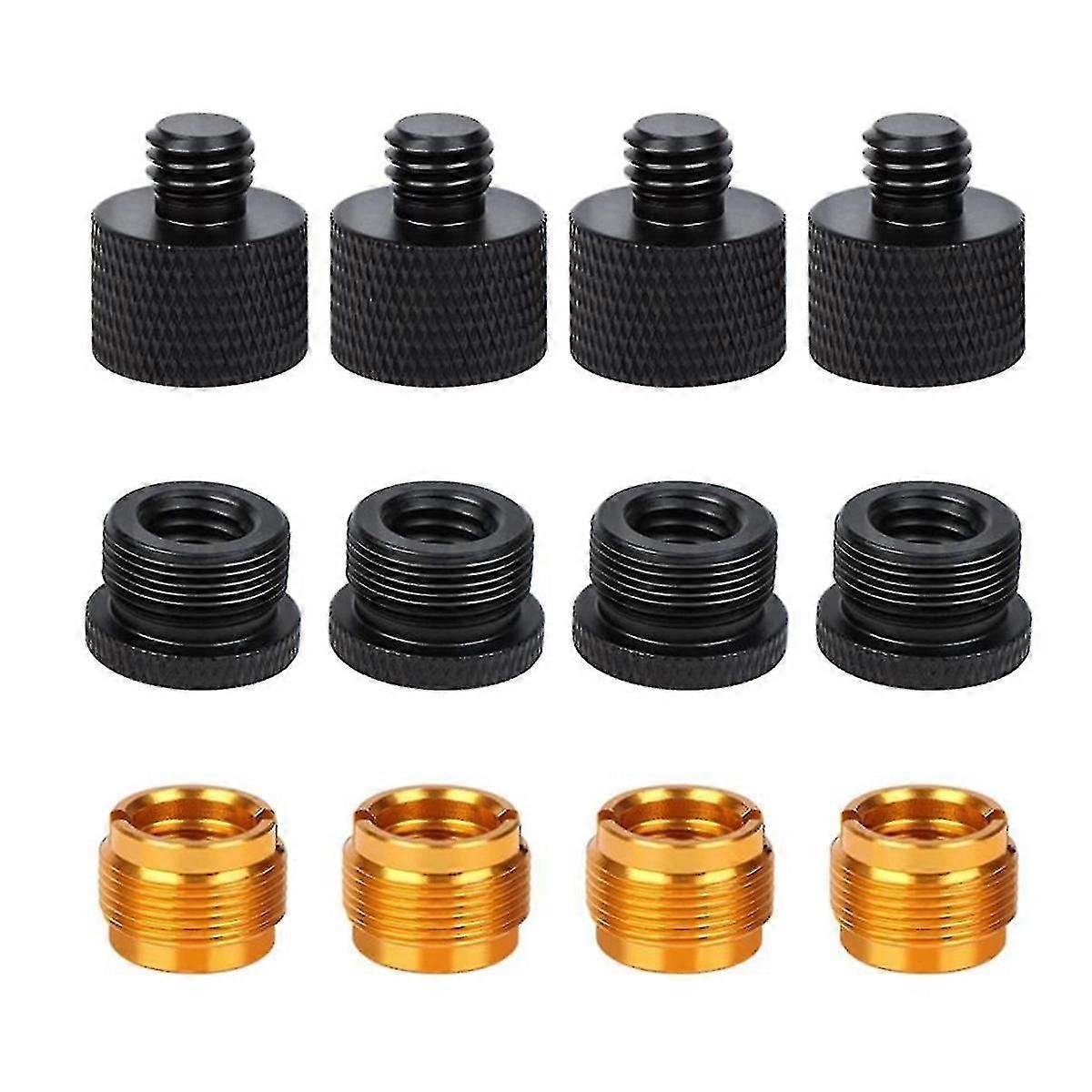 12-Piece Mic Stand Thread Adapter Set - 5/8" to 3/8" & 3/8" to 5/8" Female/Male Converters