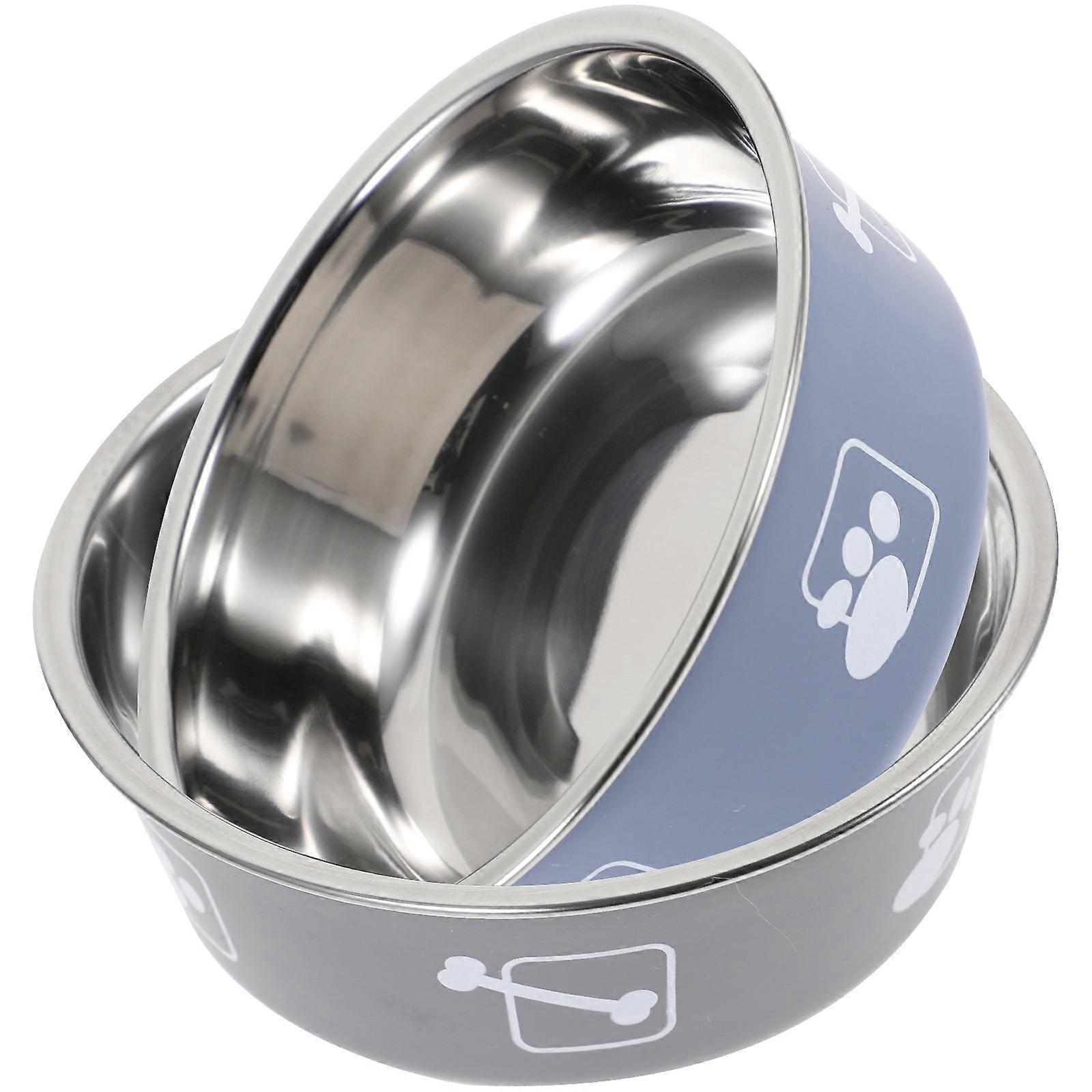 Here's a polished and professional product description based on the title you provided:
**2pcs Stainless Steel Dog Feeding Bowls – Non Slip,