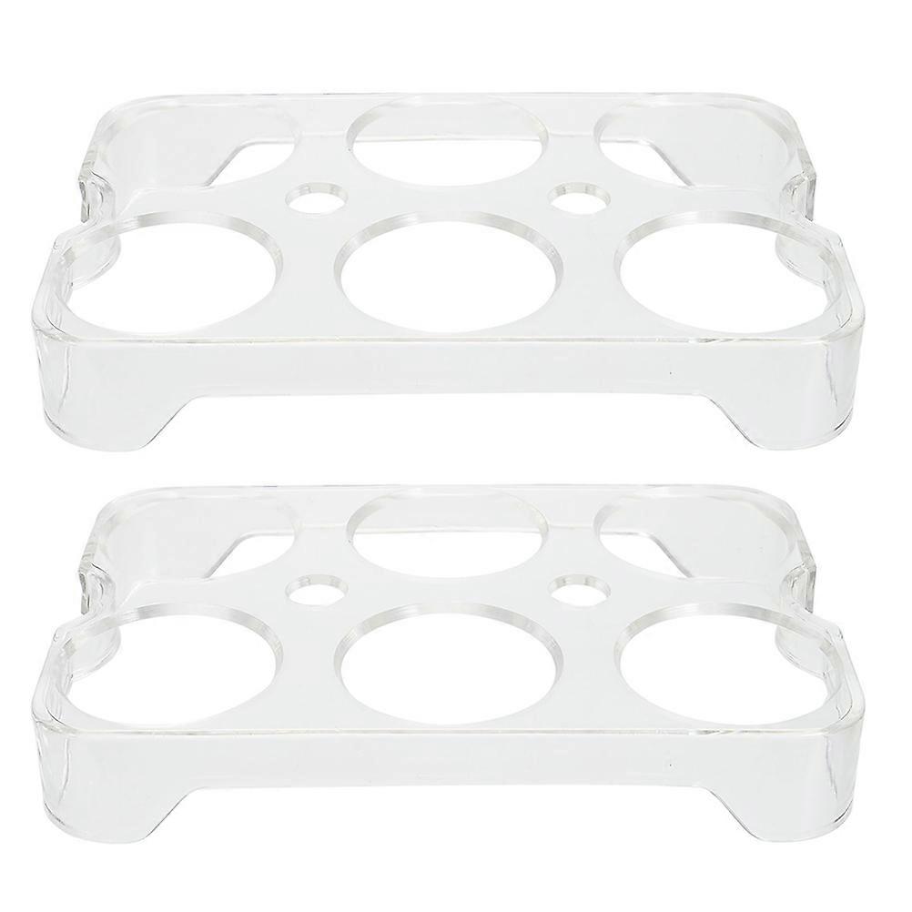 Egg Storage Box 2Pcs Transparent PP Space-Saving Egg Holder for Storage