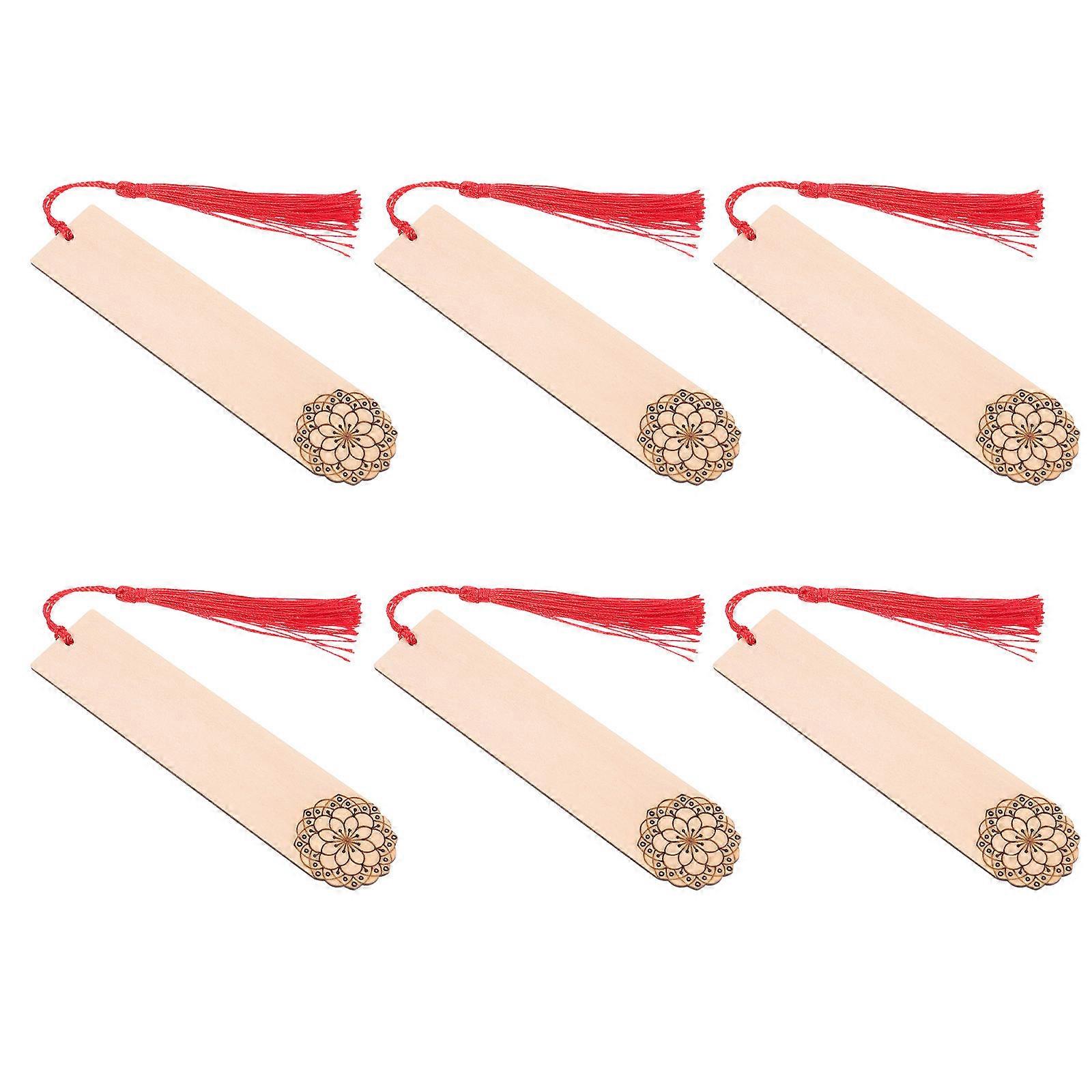 DIY Craft Bookmarks 6 Pieces Blank Khaki Tags for Hanging Ornaments and DIY Projects 3.5 x 1.2 inches
