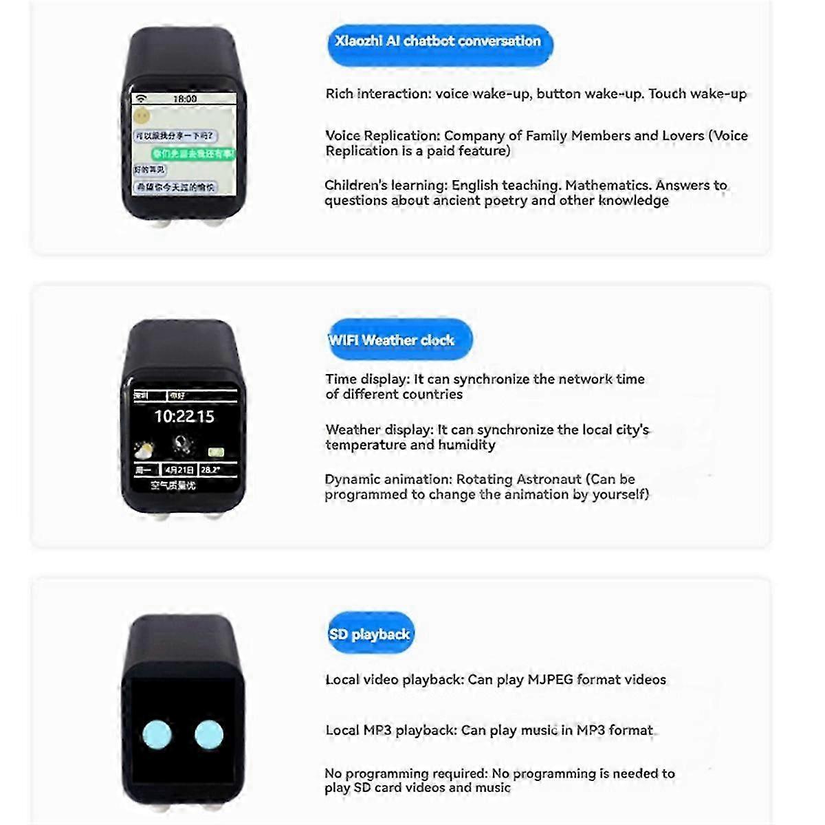 For DeepSeek XiaoZhi AI Chat Robot 1.54 Inch LCD Display Screen ESP32-S3 N16R8 Development Board Wi