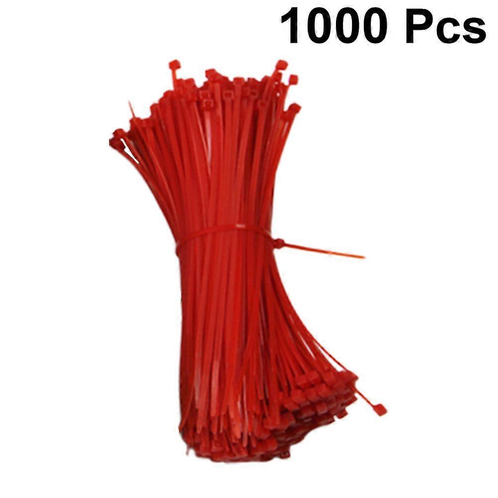Nylon Zip Wire Ties Self-Locking Securing Cables Red 1000Pcs Gardening Tools