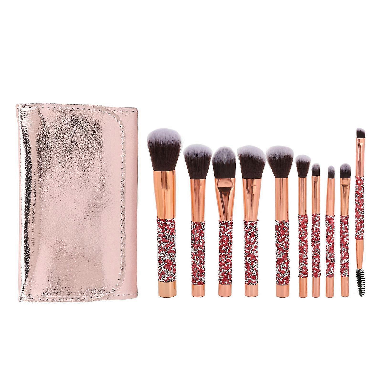 2025 Latest Model 10pcs Makeup Brushes Set Soft Bristles Portable Cosmetics To...