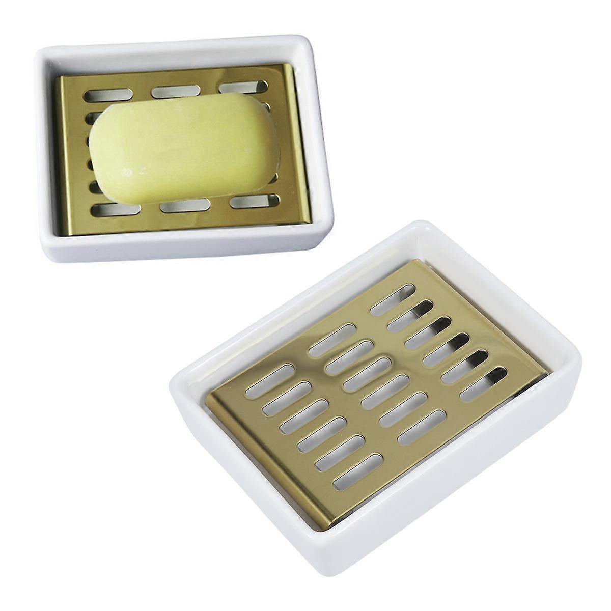 Bathroom Soap Dish Dual Layer Design Reduces Bacteria Growth For Household Users 1Pc