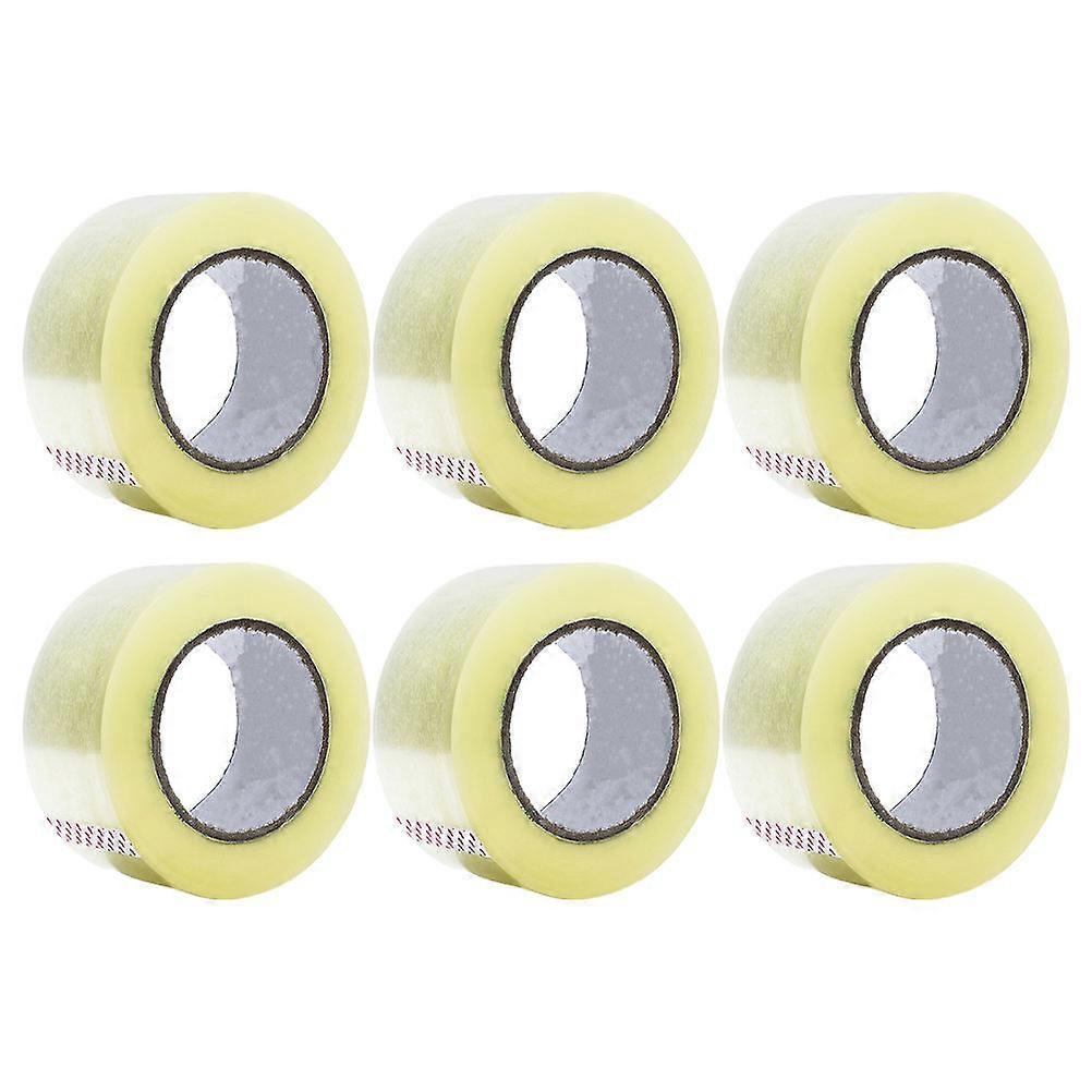 6 Rolls Strong Transparent Striped Single Sided Adhesive Packaging Tape