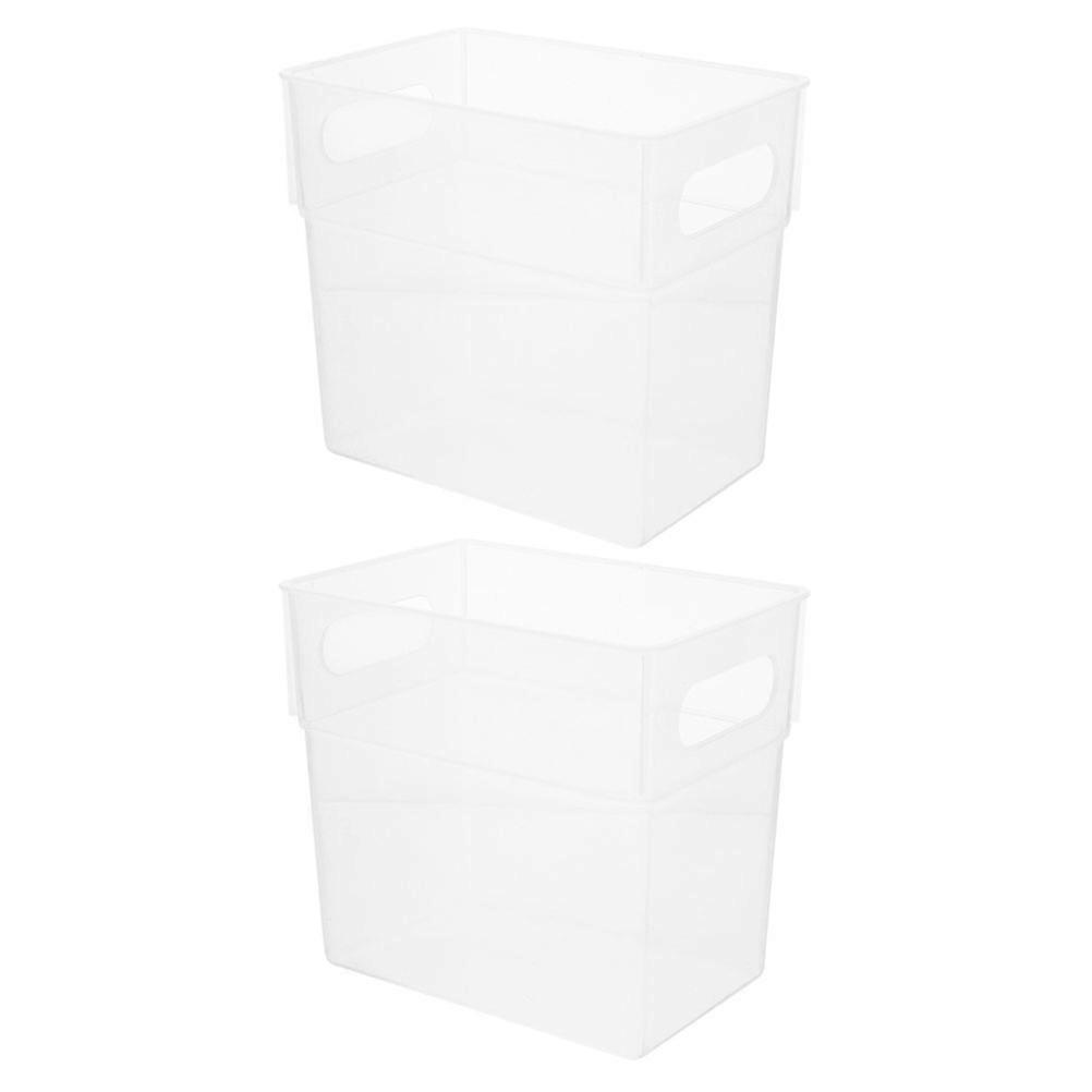 Kitchen Rubbish Bin Plastic Material Simple Design Bedroom Application Clear Trash Can 2Pcs