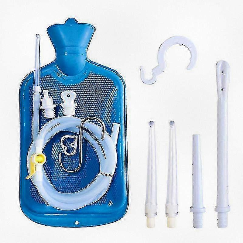 2L Enema Bag Kit for Home Use with 3 Enema Tips, 60 Inch Long Silicone Hose, Adjustable Water Flow Control for Safe and Comfortable Cleansing