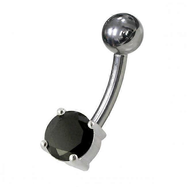 Fancy Blue Jewelled Non-moving Ss Or Titanium Bar Belly Ring