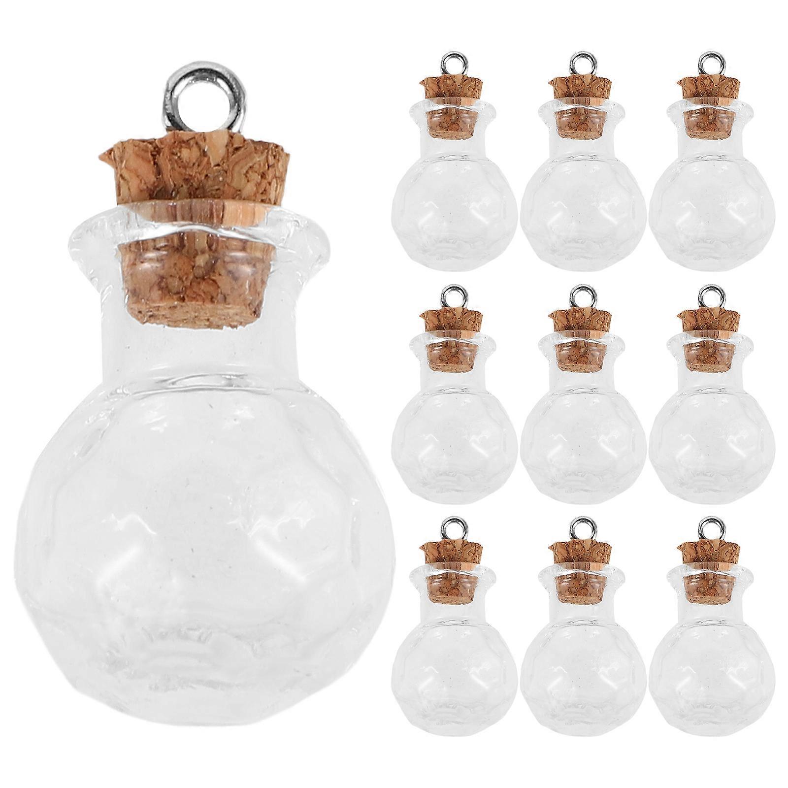 10pcs Mini Glass Bottles with Cork Stoppers – Tiny DIY Crafting Jars for Decor, Wishing Bottles, Pendants & Small Item Organization