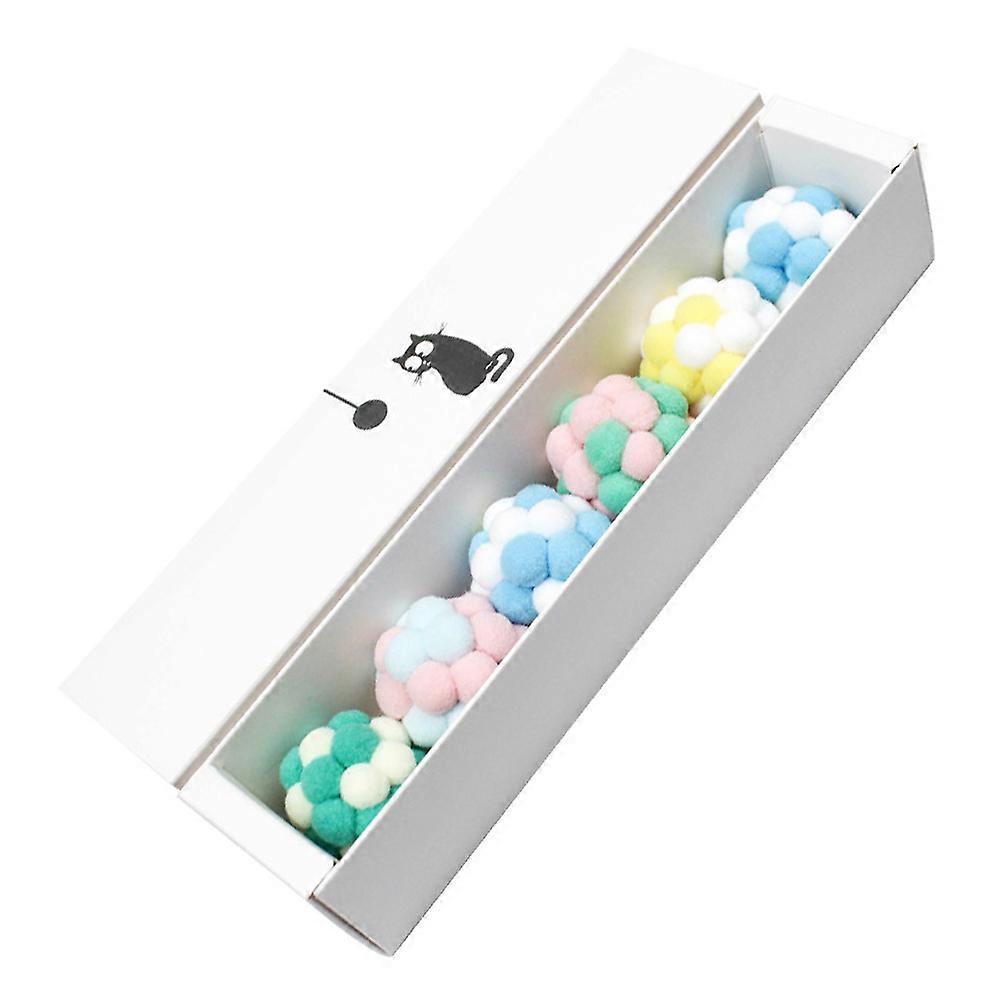 Kitten Balls Plush Ball Toy Pet Cat Reduce Loneliness Assorted Color Interactive 4.3X4.3X4.3CM 6Pcs