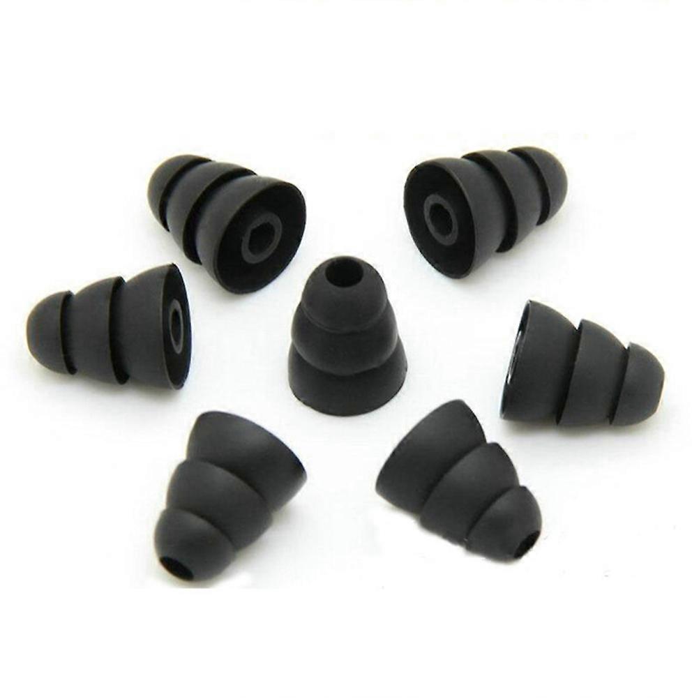 Silicone Tips For Earphones Sound Isolation Three Layers Earplug Ear Pads Cushion 5 Pair .8mm Inner Diameter In-Ear Design