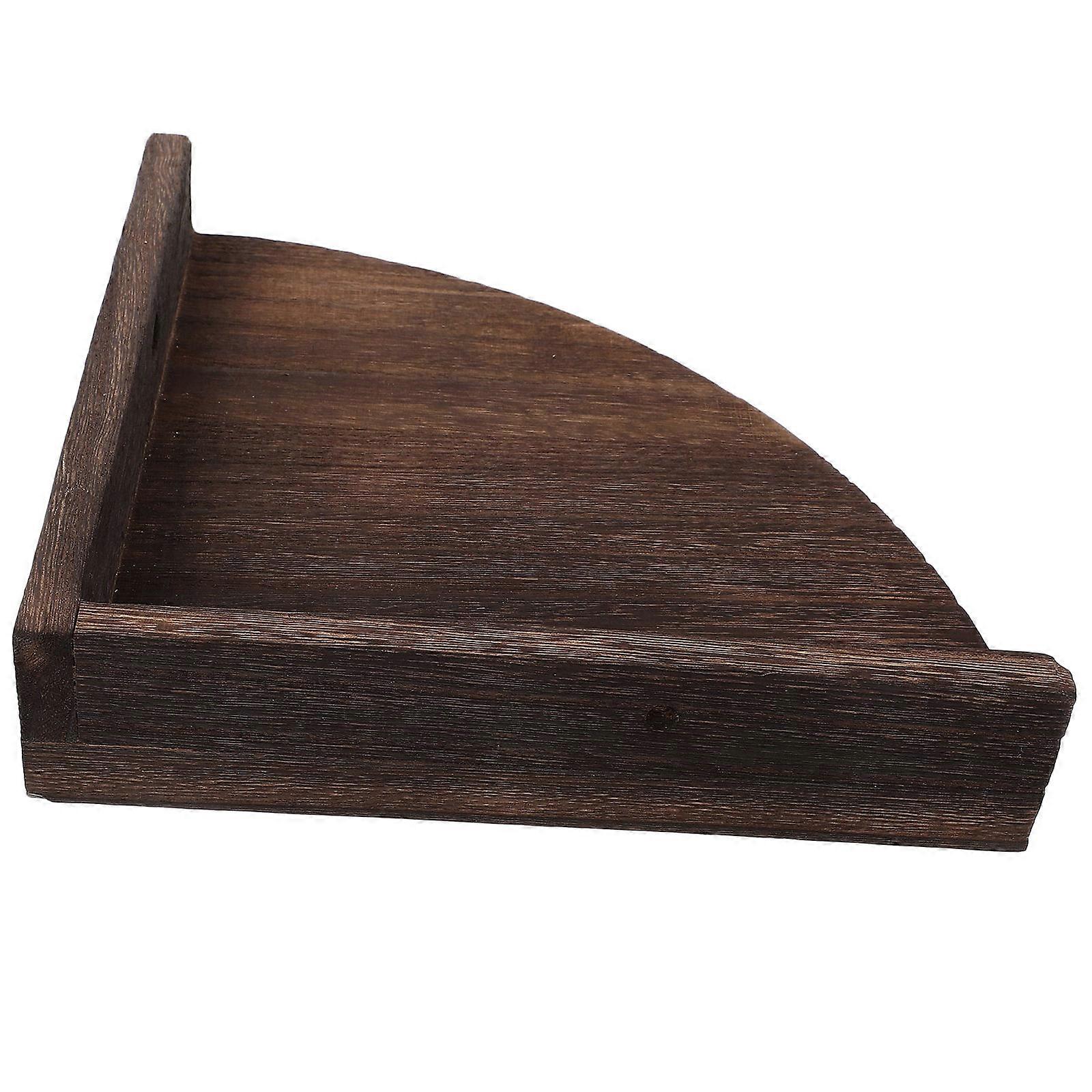 Rustic Floating Corner Shelf Wall Mounted Organizer for Bathroom Bedroom Kitchen Storage Space Saving Design