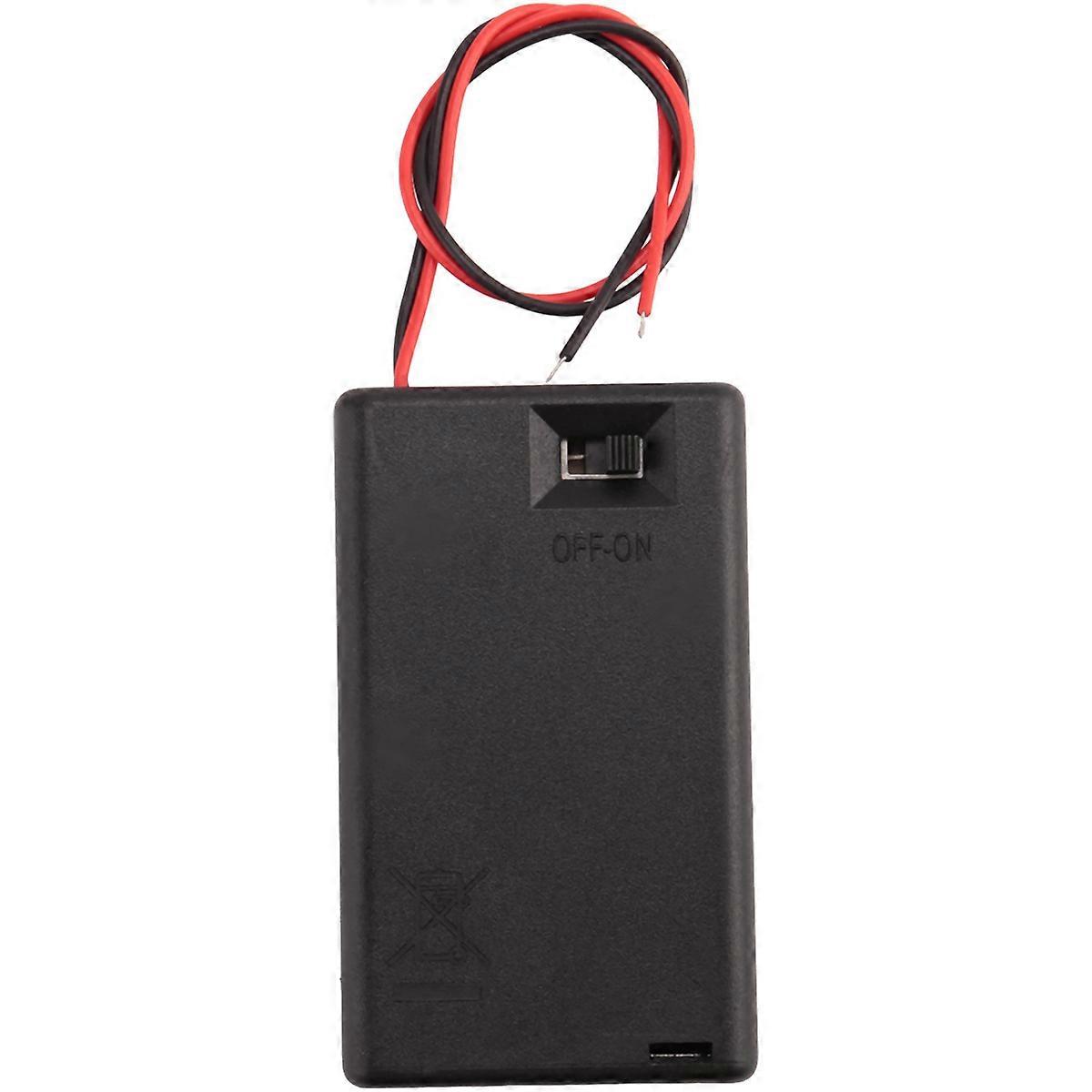 2 x 3 x AAA 4.5V Battery Holder Case Box Wired ON/OFF Switch w Cover