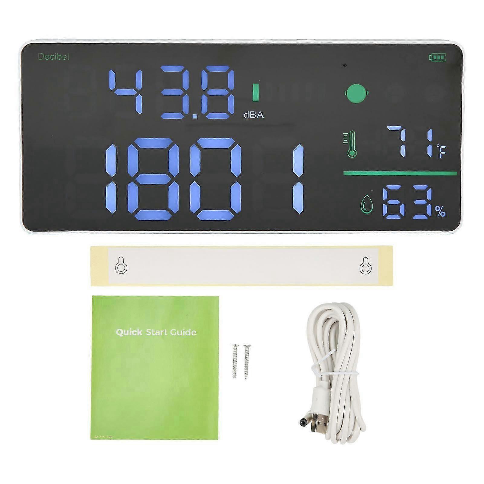 Wall Mounted Sound Level Meter 30?130dB 11in Multifunctional 4 in 1 Digital Display Decibel Meter for Classroom