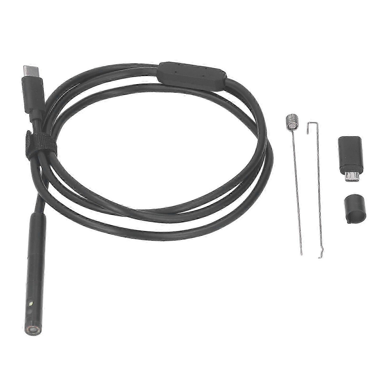 كاميرا USB C المنظار 1920P عدسة مزدوجة IP67 كاميرا فحص مقاومة للماء مع كابل شبه صلب للهاتف المحمول كابل بطول 1 متر