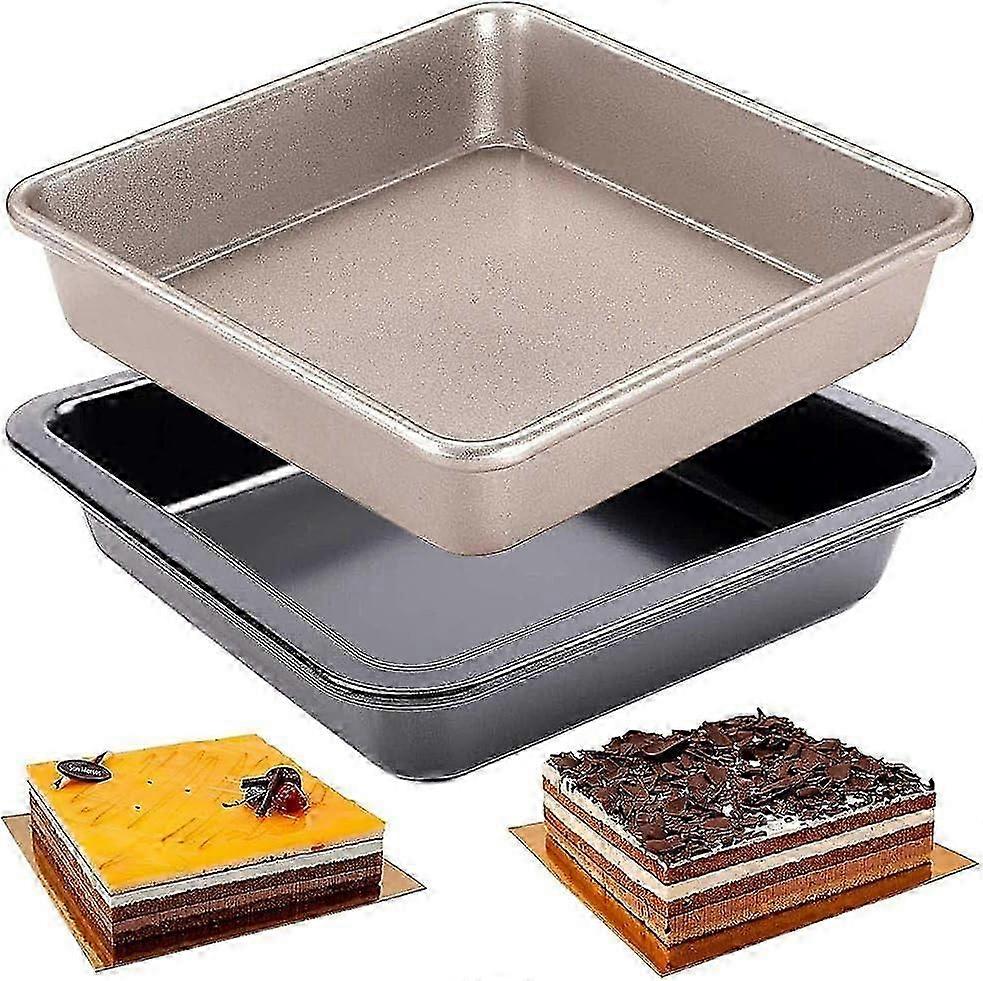 مقلاة تحميص غير لاصقة - كربون ستيل مربع ذهبي 22.5x22.5x4.5 سم