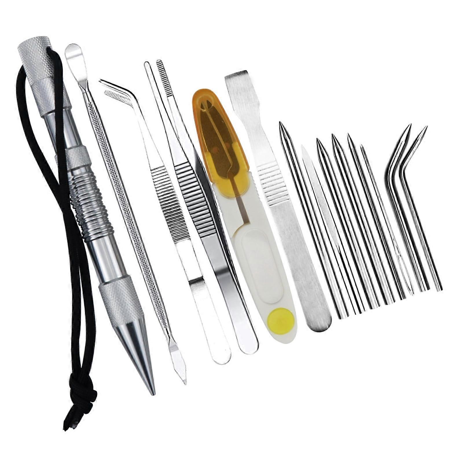 14 Pcs Colorful Paracord Lacing Needle Set for Camping, Hiking and Crafting, Shelter, Building, Backpacking silver