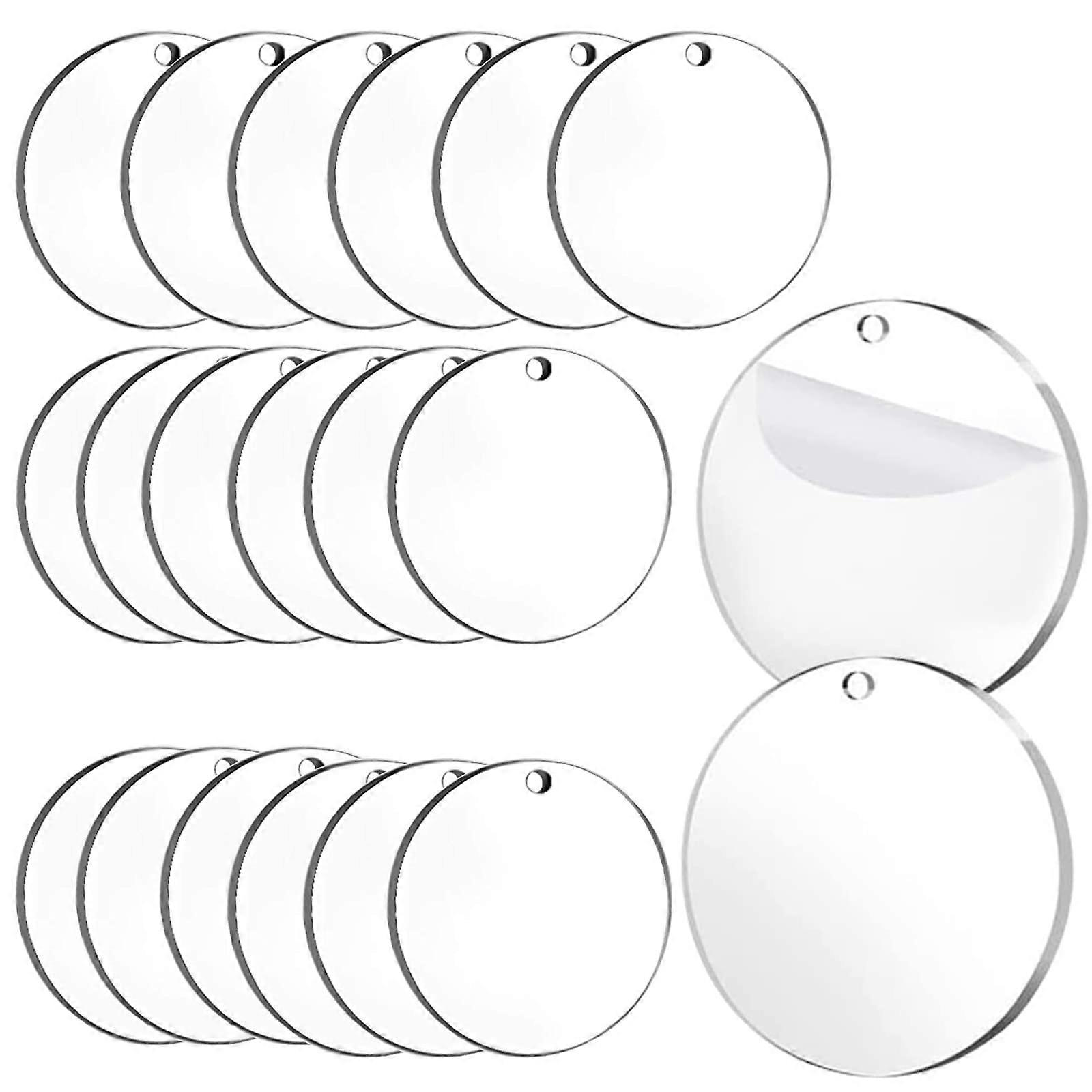 Acrylic Disc Round with Hole Pack of 20, Clear Circle for DIY Crafts, 5 cm