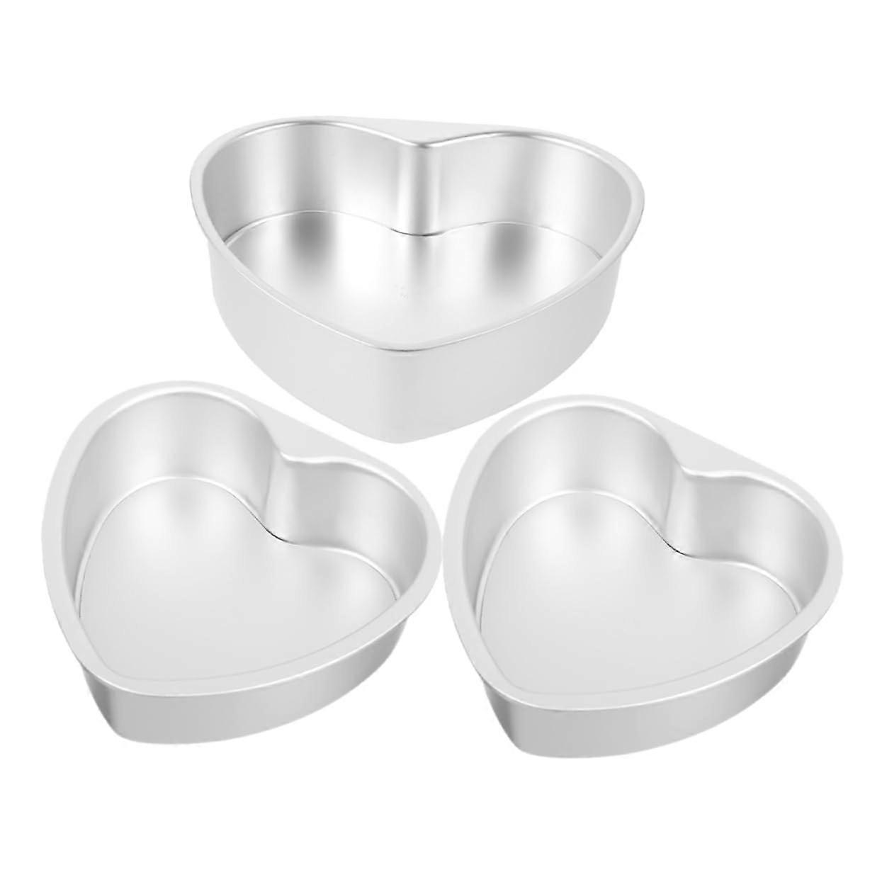 Mini Hart Taartvorm Aluminiumlegering Bakvormen Zilver