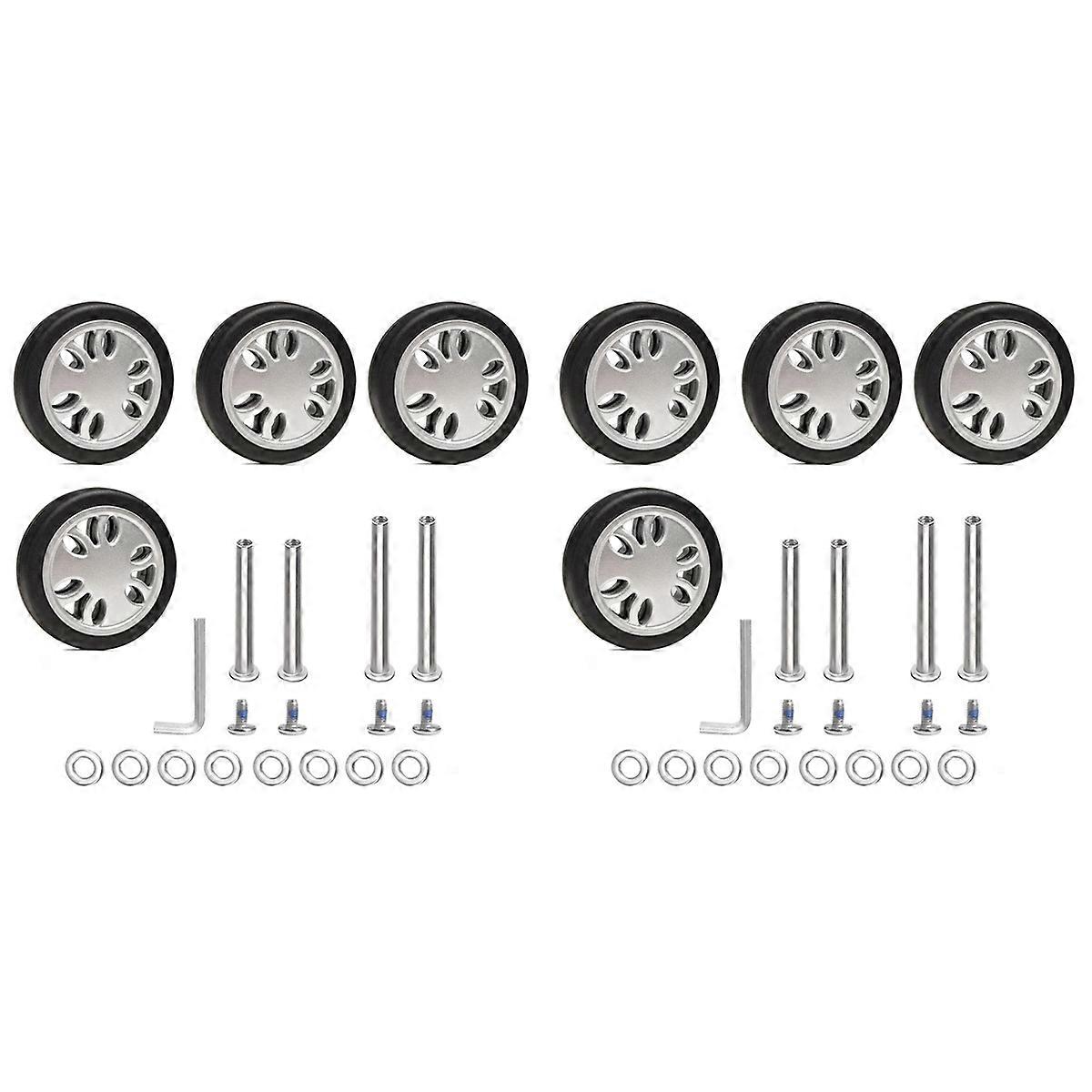 8PC Suitcase Replacement Wheels 51mm X 18mm Spinner Wheel Mute Flexible Smooth for Luggage T