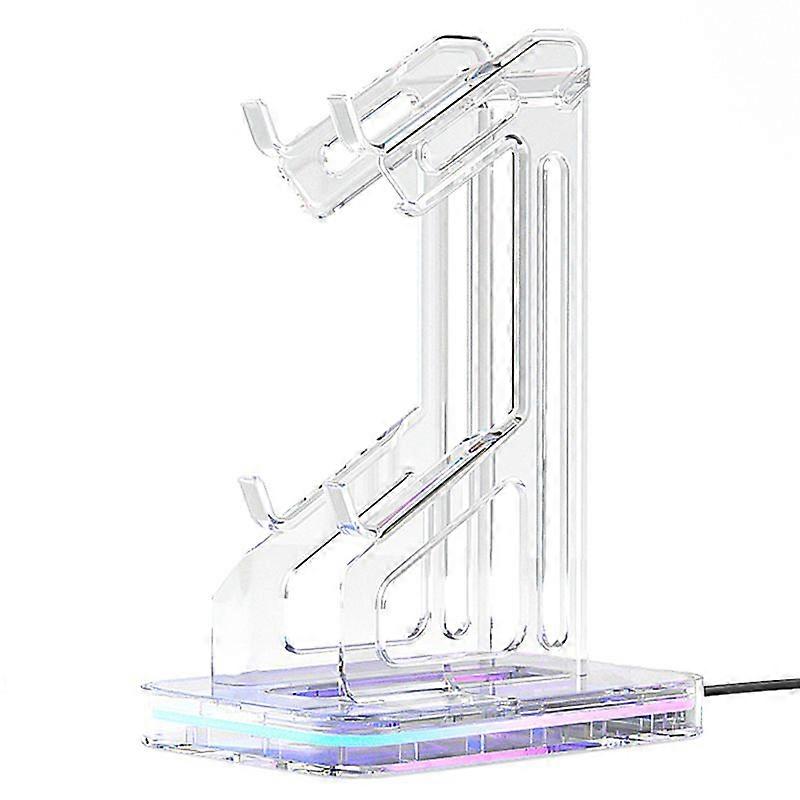 For PS4/PS5/Xbox Double Layers Console Rack Game Controller Holder with 2 USB Ports