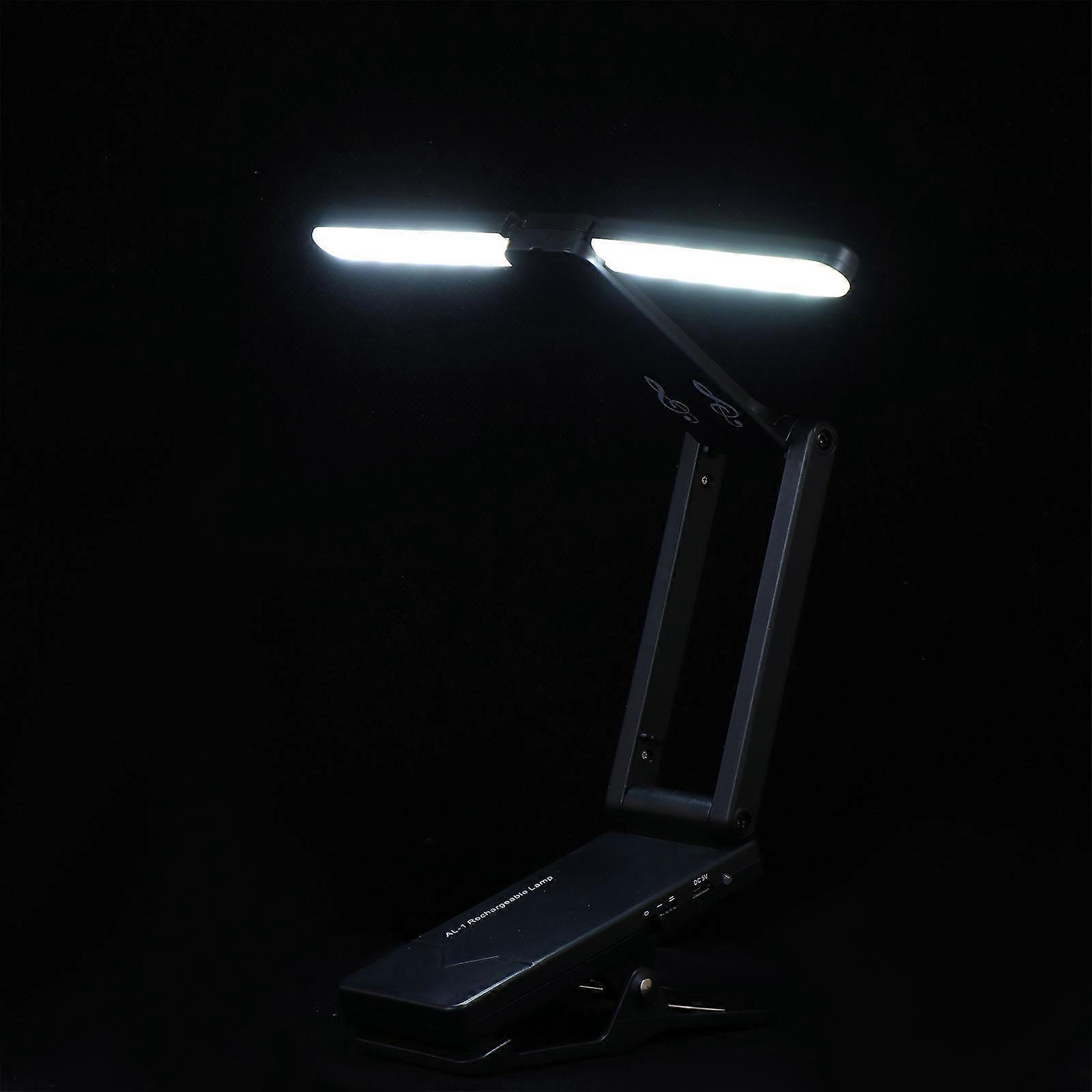 Rechargeable Book Lamp Music Stand Light For Piano Guitar Player Black 12X5CM Uniform Lighting Height Adjustable 1Set
