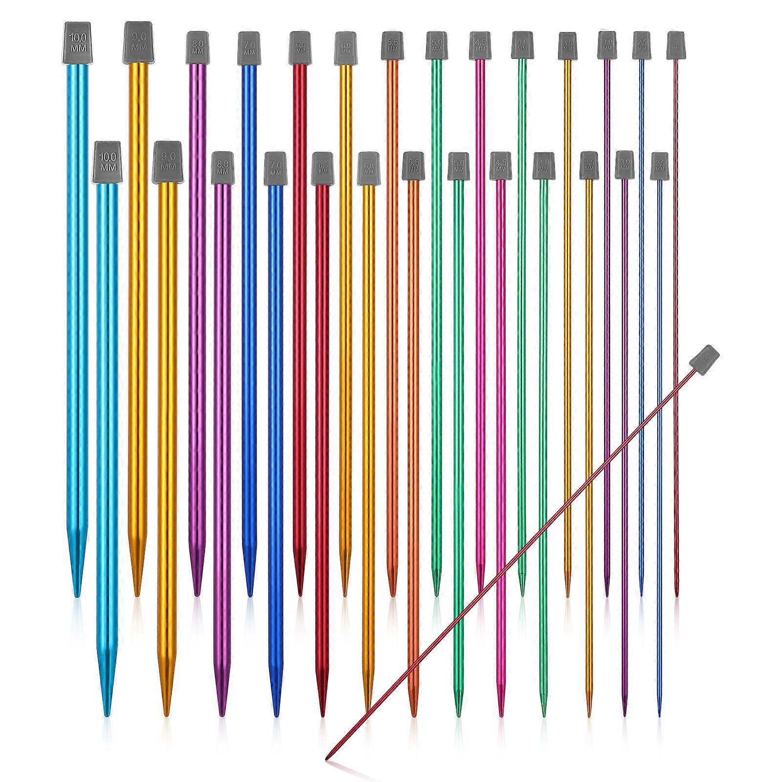 Aluminum Knitting Needles For Knitting Projects On The Go Multi-Colored Single-Pointed 1Set